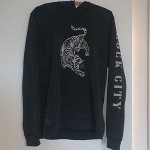 John Varvatos black tiger hoodie x Nick Jonas